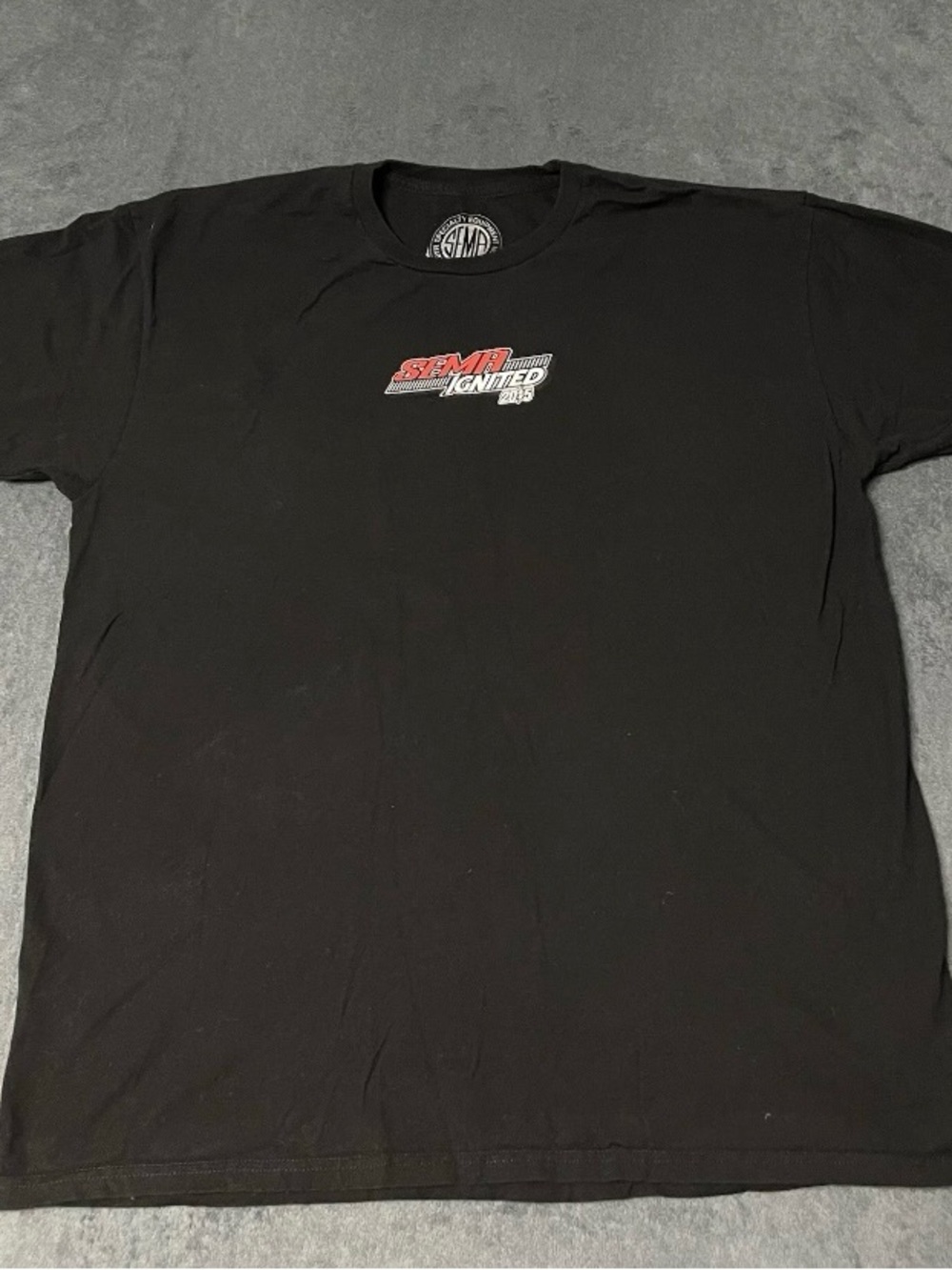 SEMA Ignited Show Shirt Mens XL Black Red 2015 Las Vegas Graphic Event Tee